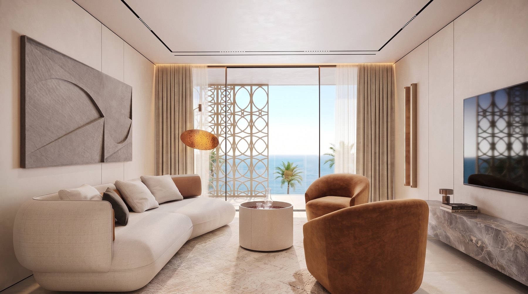 A Trussardi Casa interior at Trussardi Residences, Mira Ocean Estates