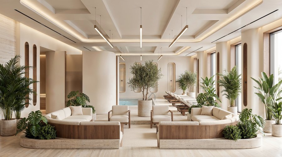 A wellness lounge within the spa