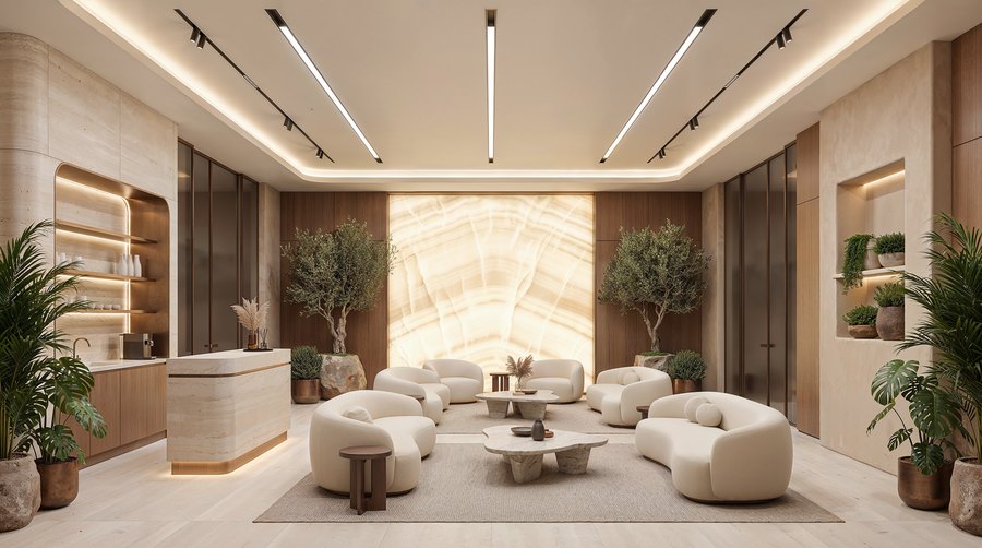 A relaxation area inside the wellness centre