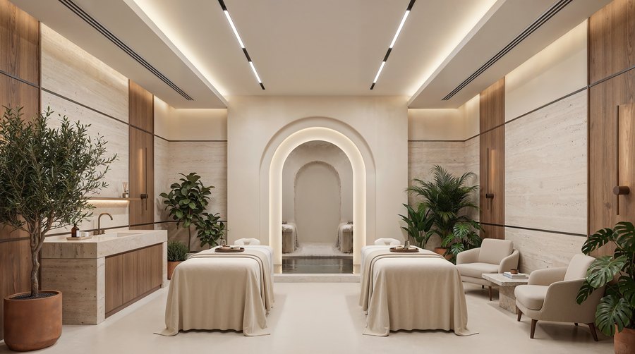 A treatment room at the spa